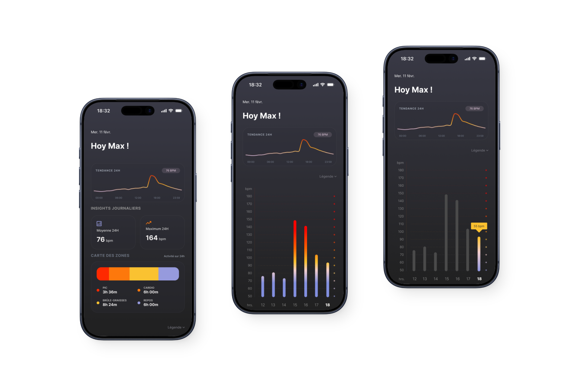 BPM Tracker app screens